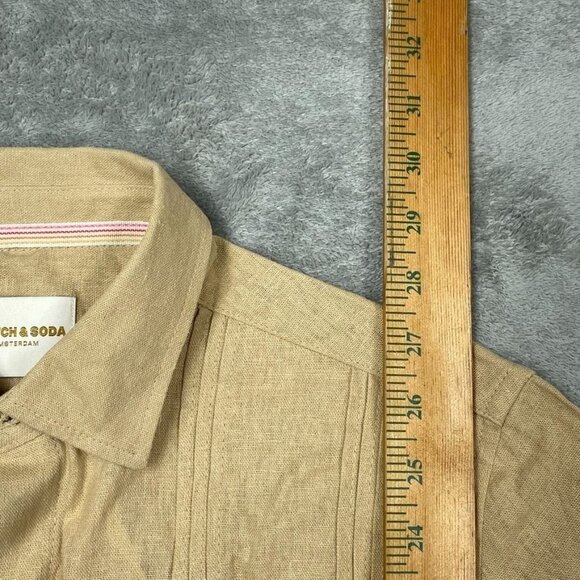 Scotch & Soda Mens Beige Button Up Linen Shirt Size Small a1331 - Picture 5 of 9